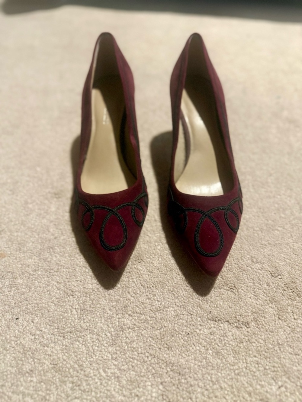 Women's Enzo Angiolini Burgundy Pointed Toe Suede Pumps